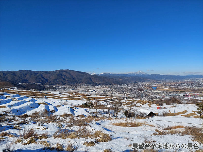 姨捨棚田のライトアップ　展望台設置予定場所からの景色
